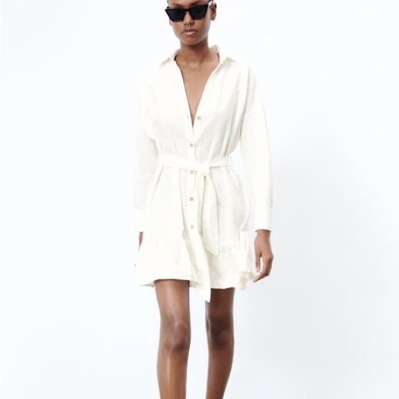 Zara Linen Blend Shirtdress new with tags! - Picture 1 of 2